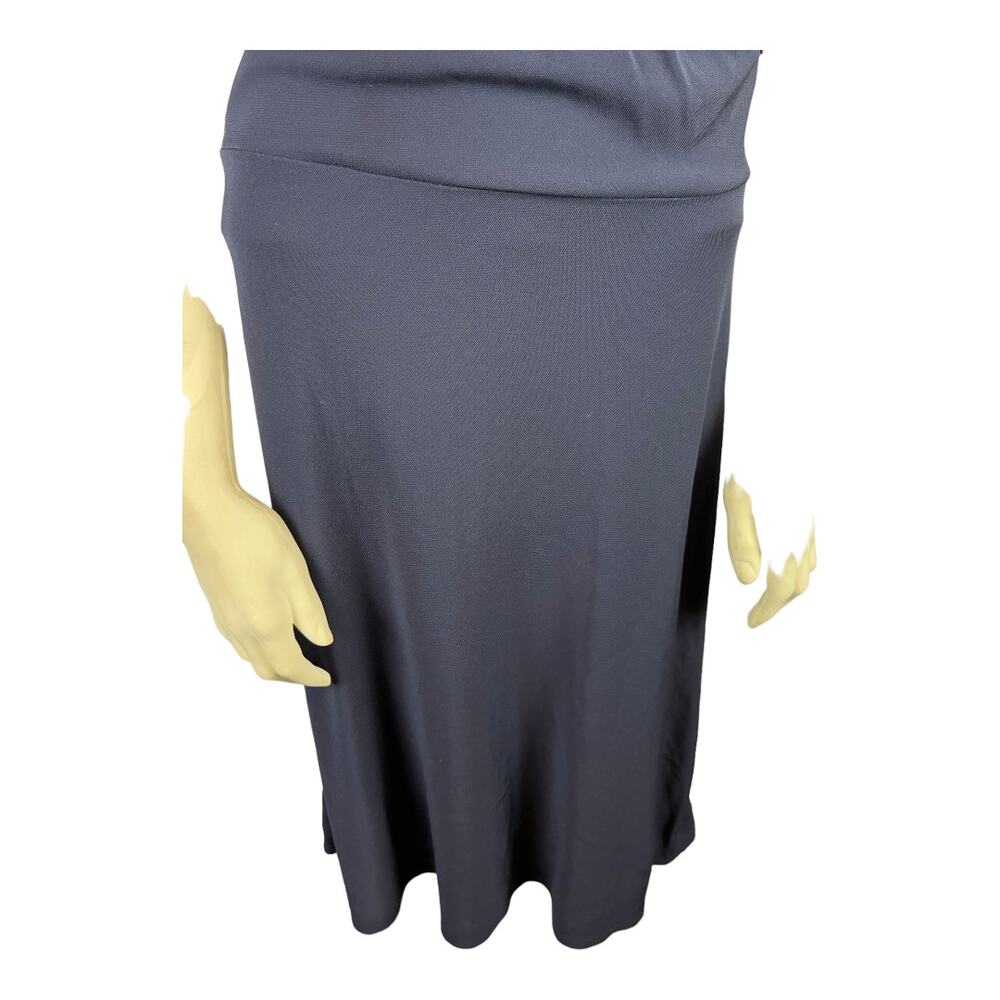 Ann Taylor Loft sz 10 Womens Navy Blue Rayon blend faux wrap dress - Picture 4 of 7